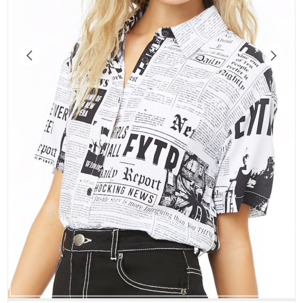 Newspaper Print Shirt